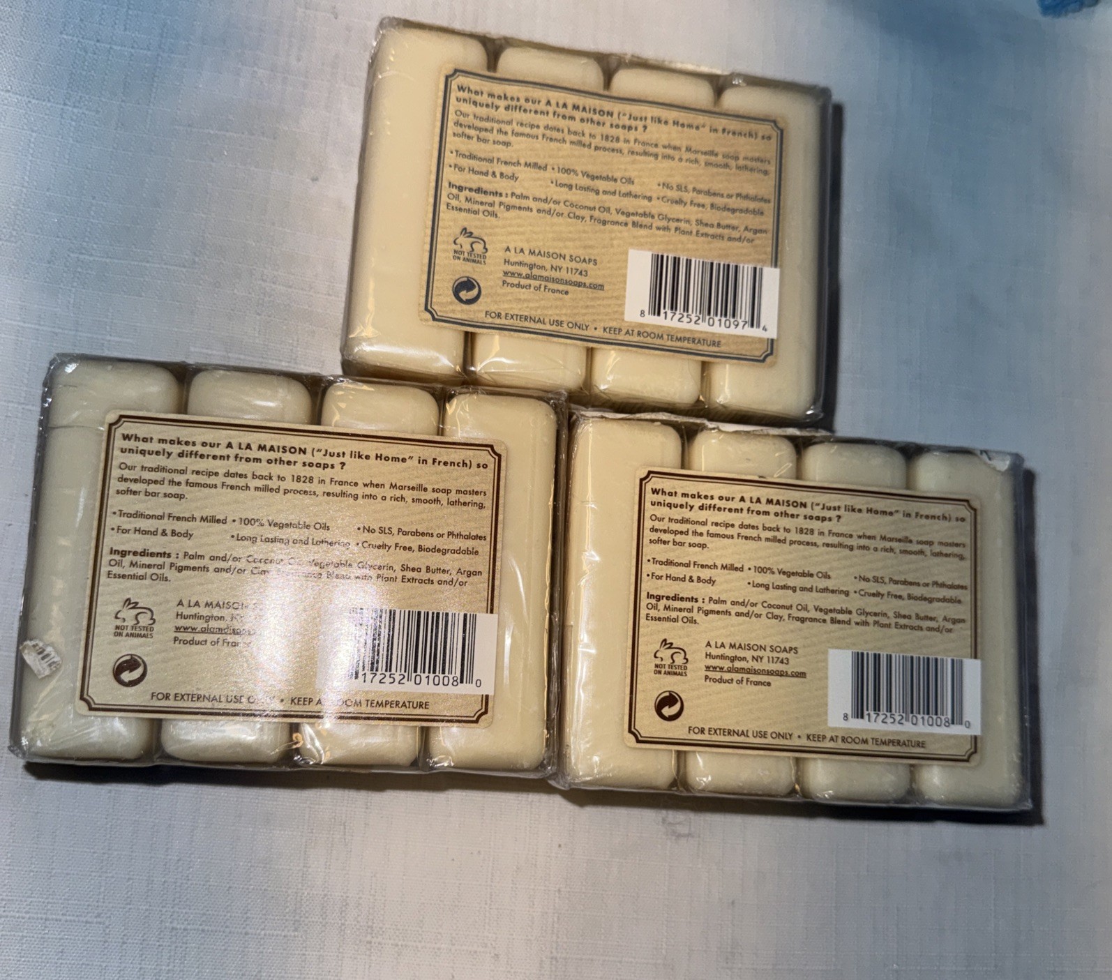 (3 pk) A LA MAISON 1 Sweet Almond Bar And 2 Oat Milk (12 Bars of Soap, 3.5 oz)