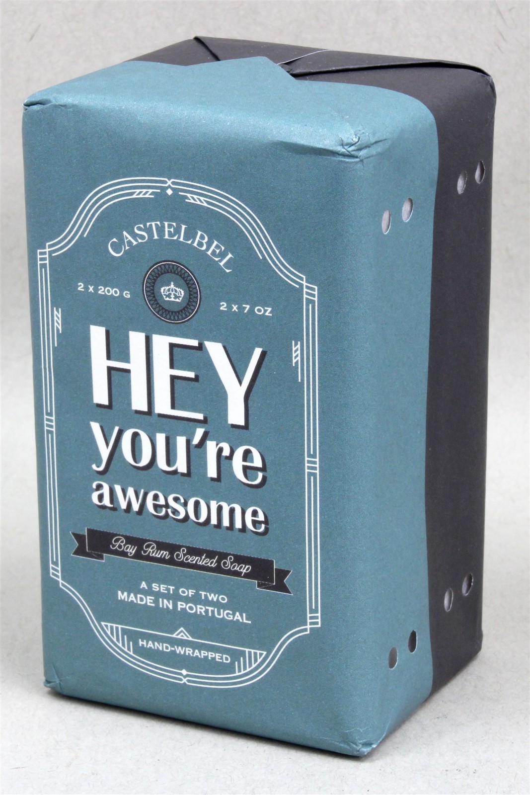 2 Bars CASTELBEL MEN Bay Rum Scented Bar Soap Hey You’re Awesome 7oz Ea Portugal