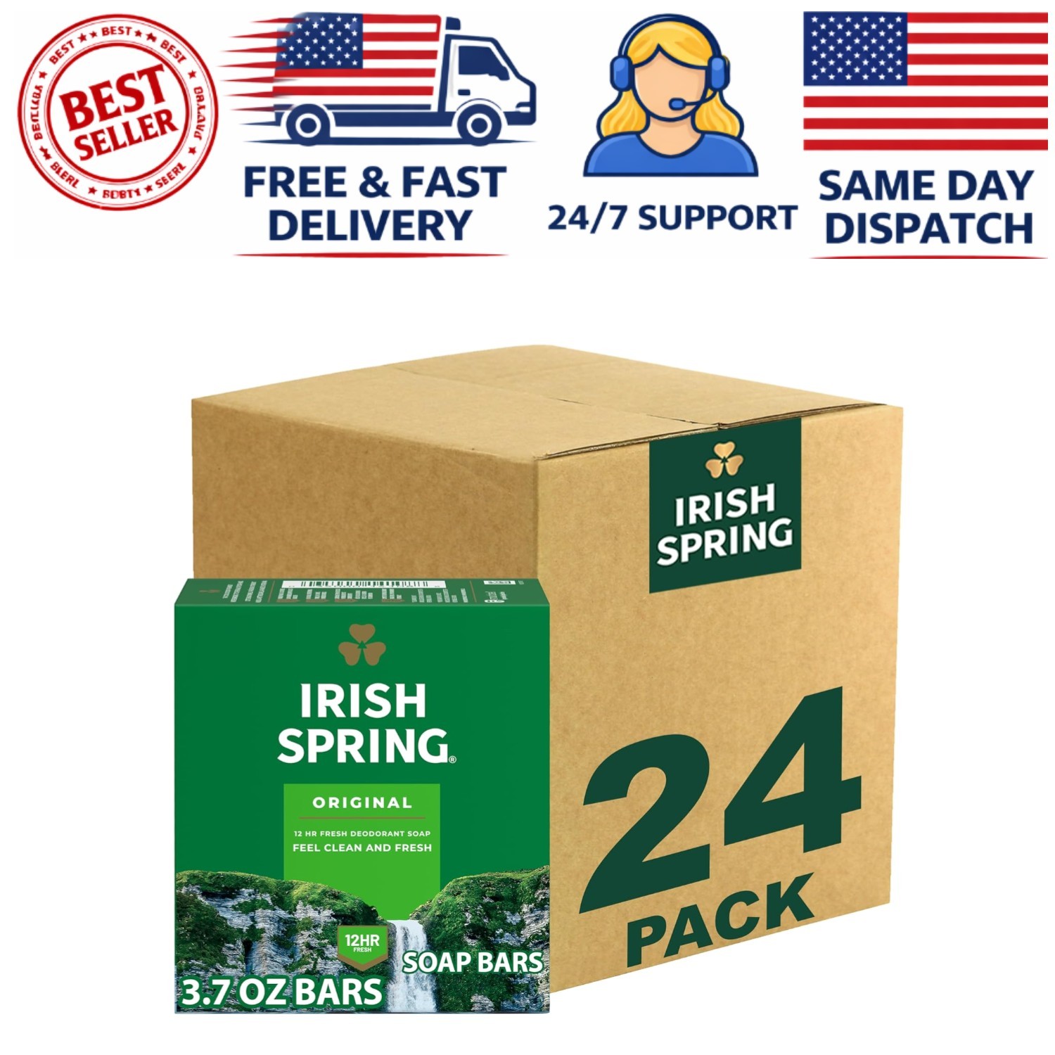 12-Hour Deodorant Protection Men’s Bar Soap – Moisturizing & Invigorating Scent