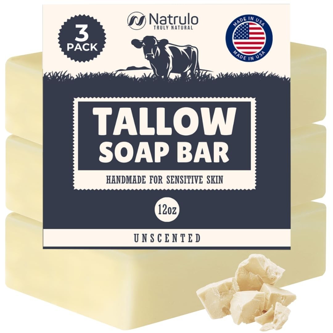 Beef Tallow Soap Bar – All-Natural Unscented & Moisturizing for Sensitive Skin