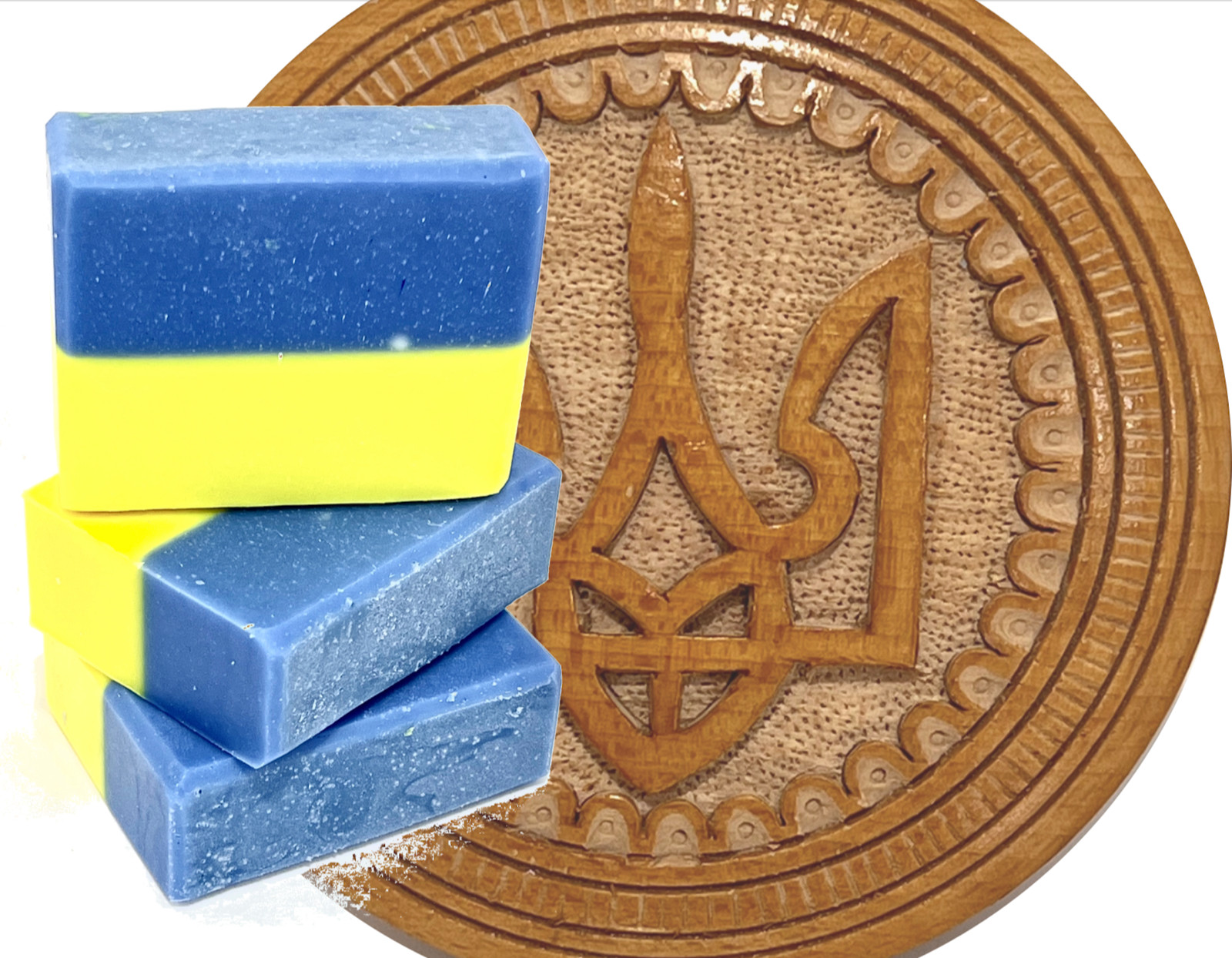 VK Ukrainian Flag Soap Support Ukraine Yellow and Blue Natural Handmade soap