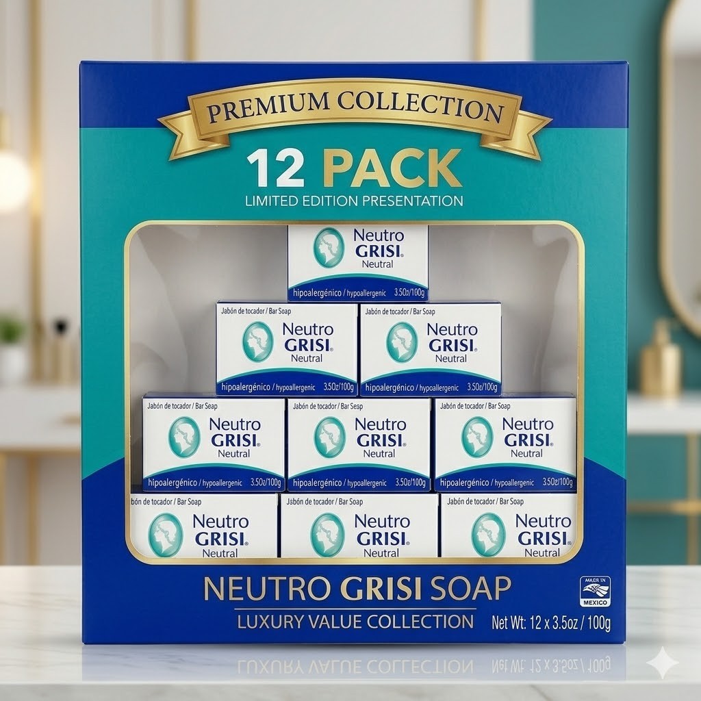 Neutro Grisi Soap 12-Pack | Bulk Hypoallergenic Bar Soap 3.5oz | Value Cleanse