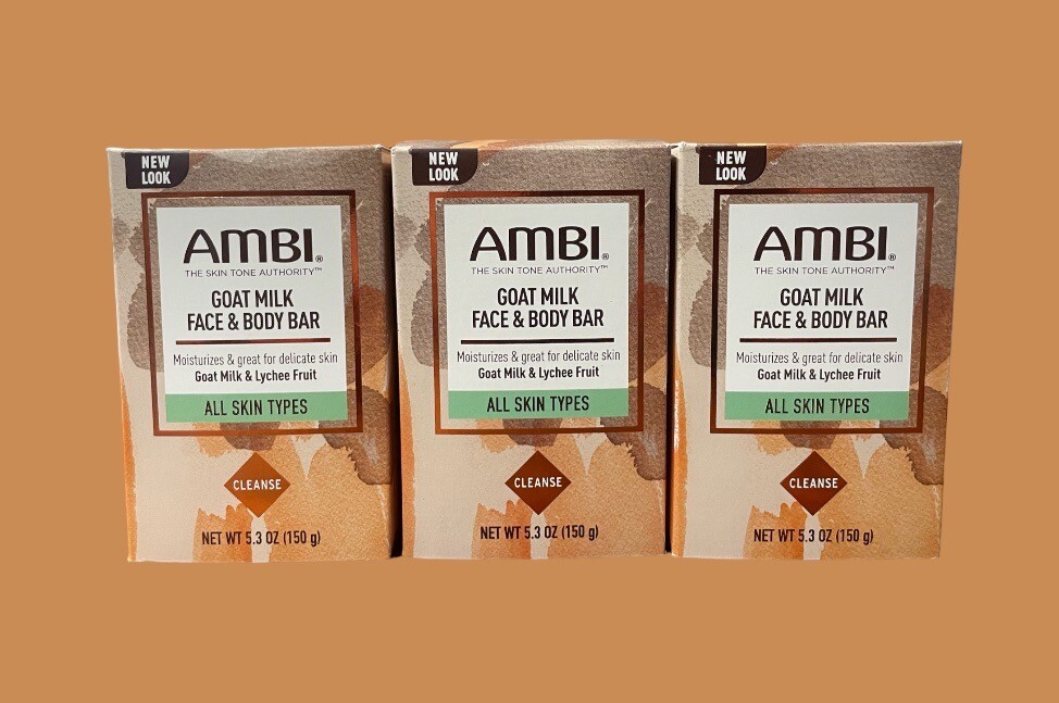 AMBI GOAT MILK FACE & BODY BAR ALL SKIN TYPES { 3 } 150 ML Each