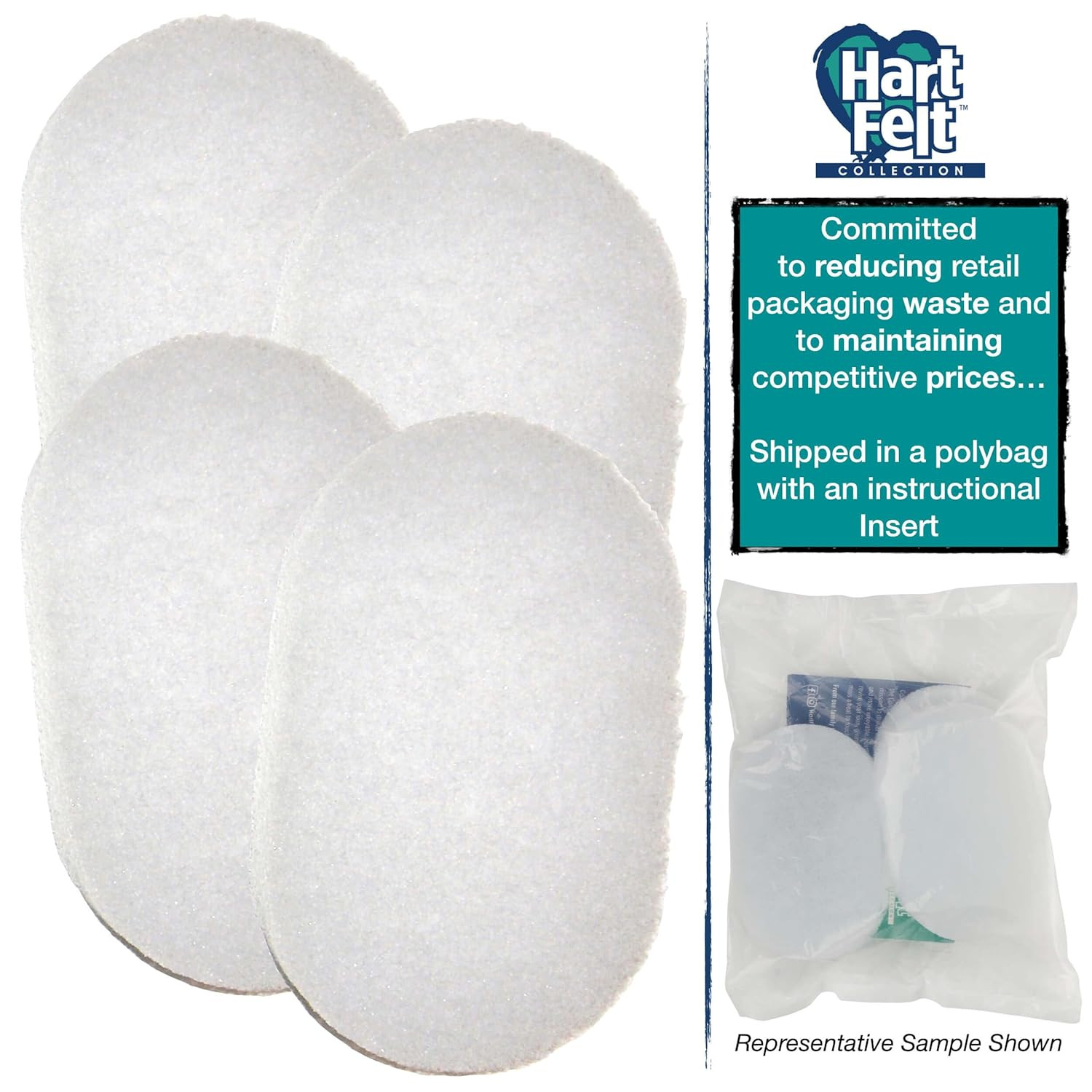 Bath Sponges for Shower | Oval Body Wash Scrubber 4 Count (Pack of 1), White