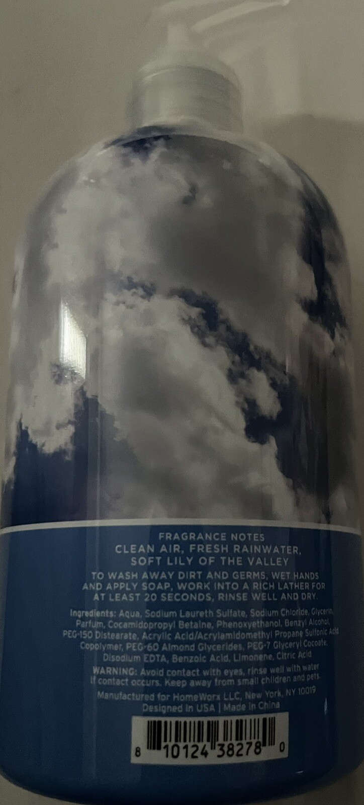 NEW HOMEWORX BY SLATKIN & CO FRESH COTTON CLOUDS GEL HAND SOAP-22 FL OZ-