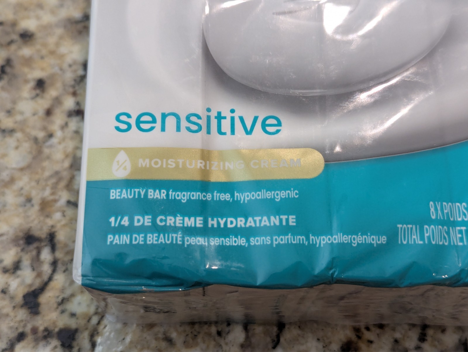 Dove 8 Pack Sensitive Skin Moisturizing Fragrance-Free Beauty Bar Soap 3.75oz ea