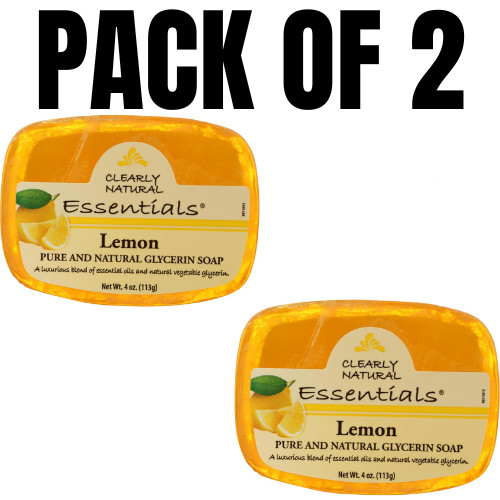 Clearly Natural Glycerine Bar Soap – Lemon – 4 oz (Pack of 2)