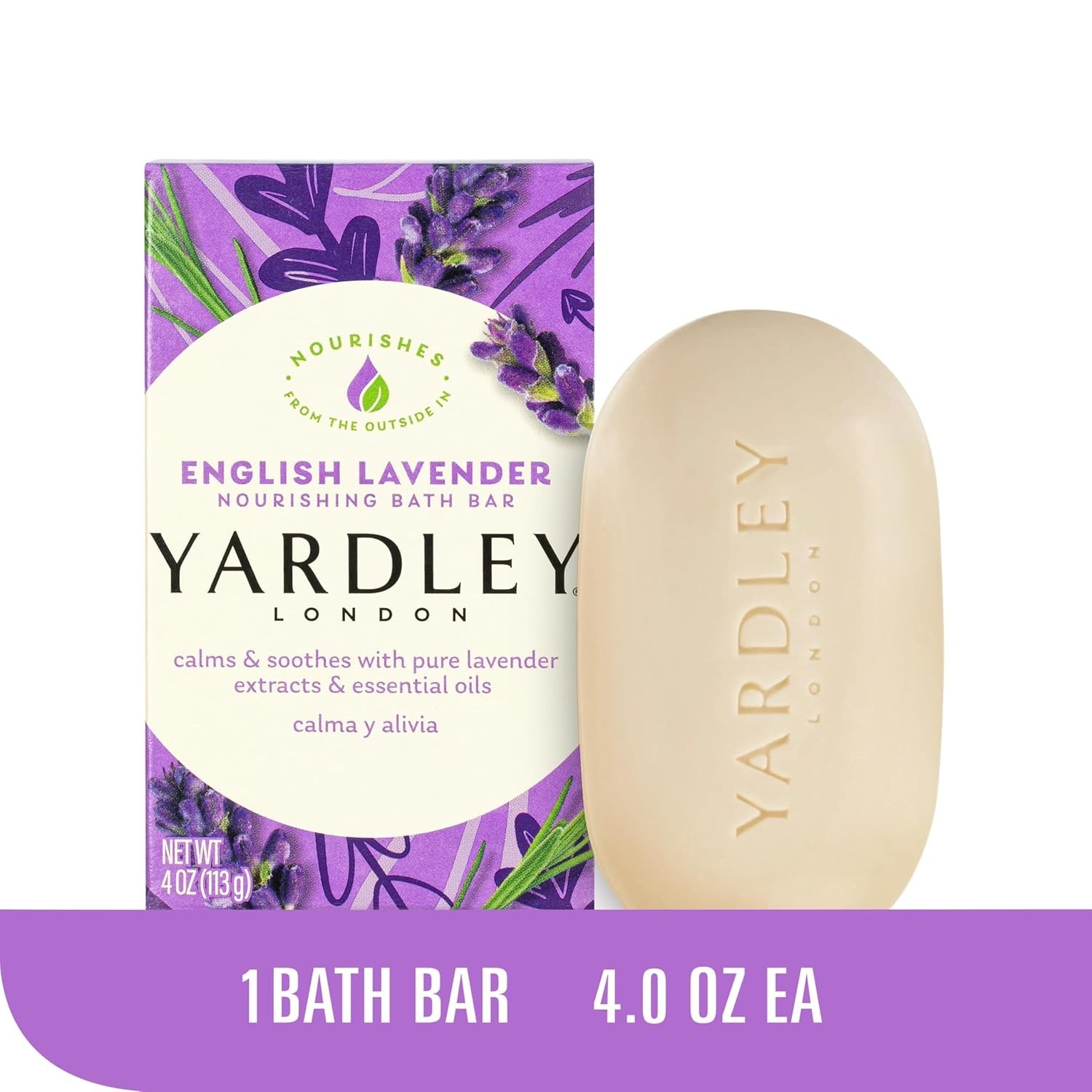 Lavender Essential Oil Bath Bar – 4oz Naturally Moisturizing Soap for Adults