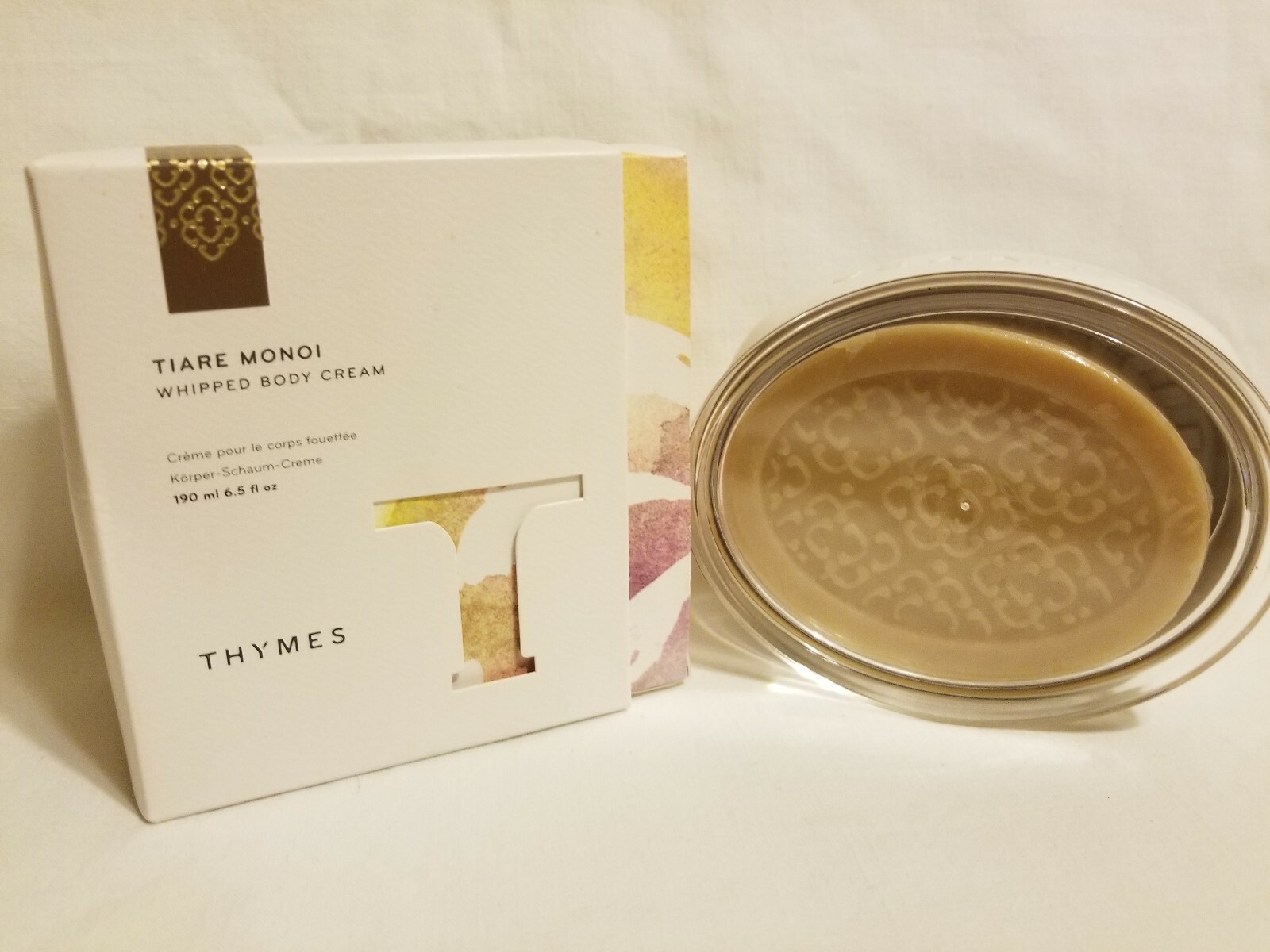 Thymes Tiare Monoi Body Butter & Milled Bar Soap w/Covered Soap Dish