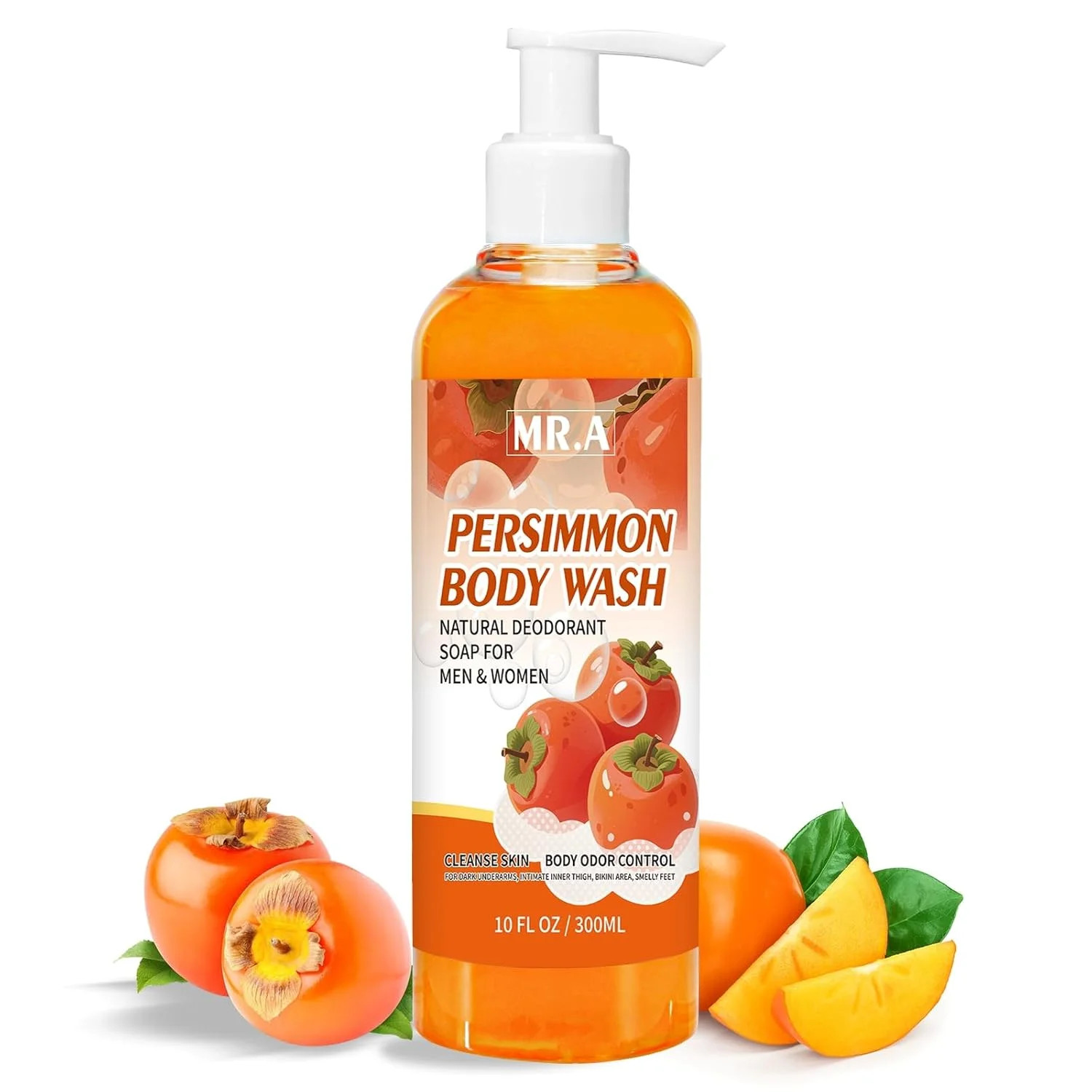 MR.A Persimmon Body Wash for Strong Body Odor, Liquid Persimmon Soap for Old Peo