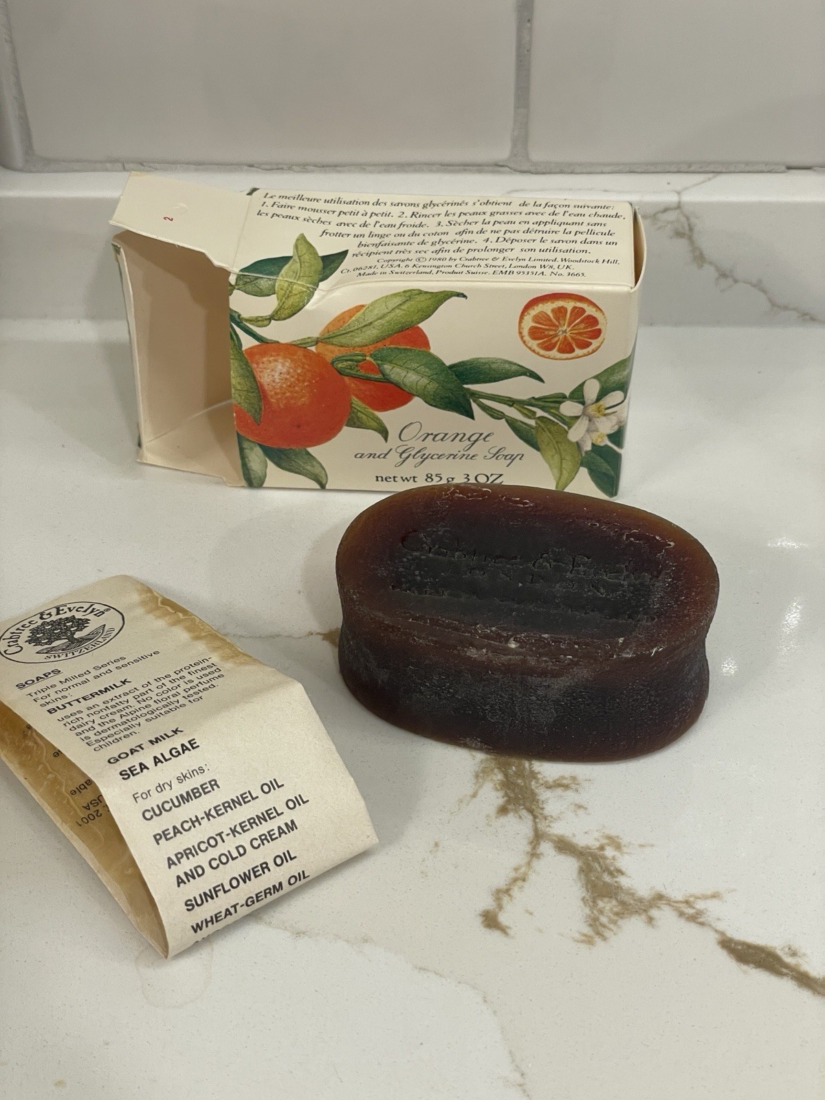 Vintage Crabtree & Evelyn Orange & Glycerine Soap Bar 3 oz/85 g