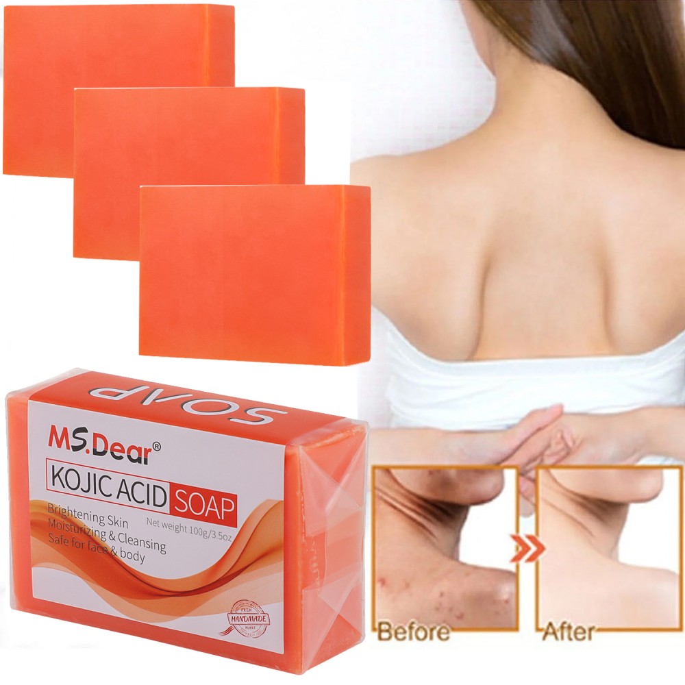 1/10x Kojic Acid Skin Whitening Soap Lightening Bar 100g Facial Body Large Soaps