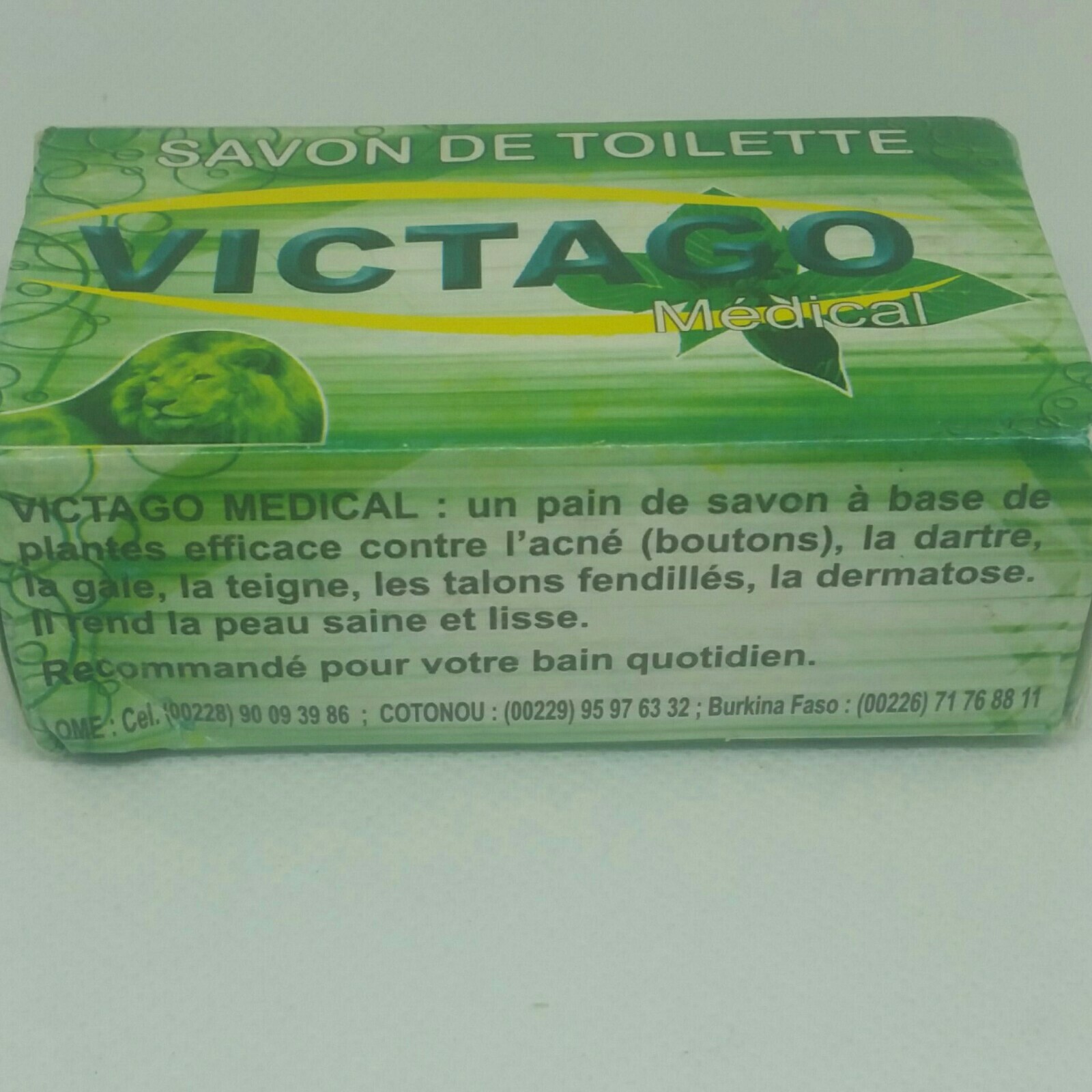 1×VICTAGO Herbal Black Soap Natural African Organic Raw Acne Cleanser 4oz