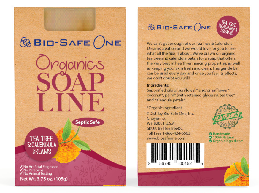 Bio-Safe One, Inc. Tea Tree & Calendula Dreams Organic Soap Bar 3.75 oz Handmade