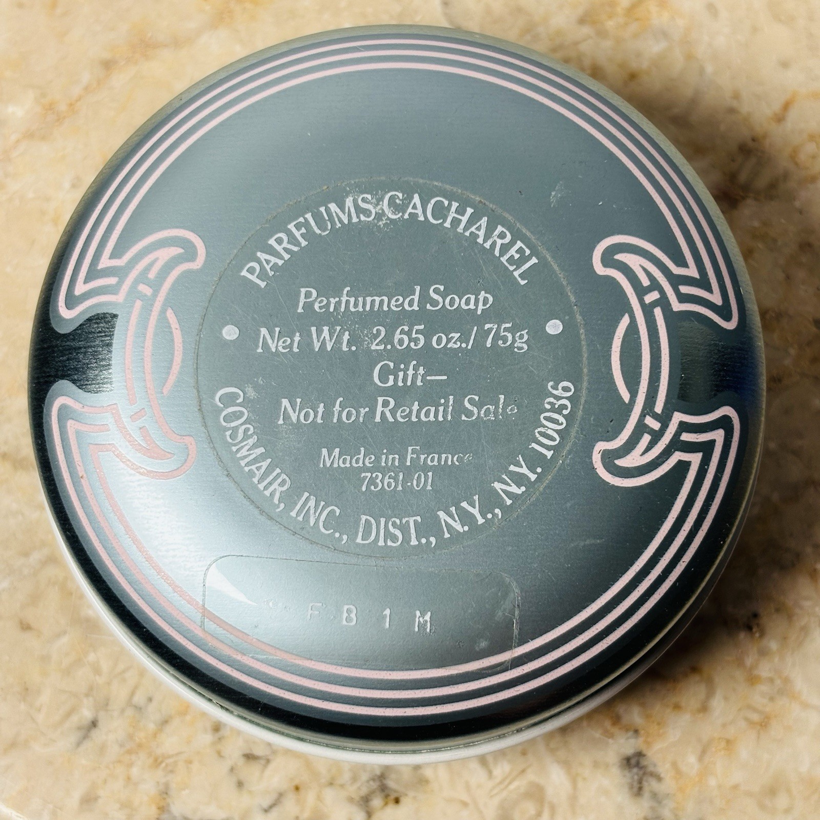 Vintage Rare Perfumes Cacharel France Floral Metal Soap Tin/ Trinket Box