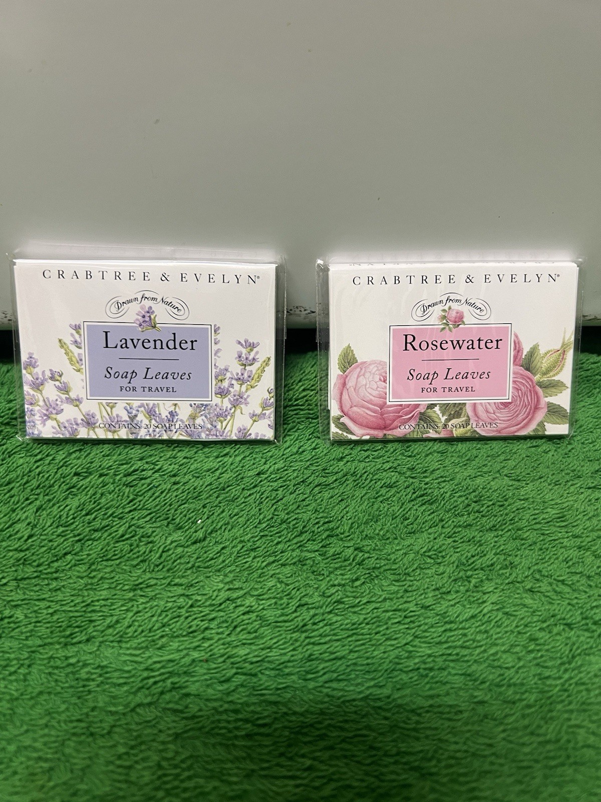 Crabtree & Evelyn Travel Soap Leaves Lavender And Rose 3” X 2” Lot Of 2