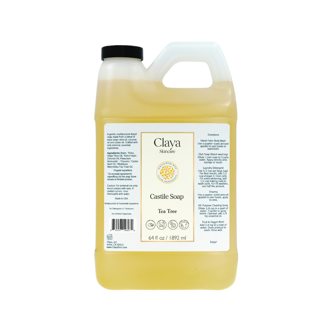 Liquid Castile Soap – Gentle For Sensitive Skin, Made From Organic Oils