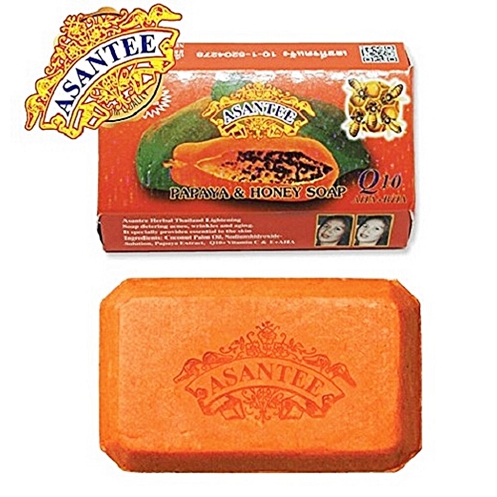 Asantee Soap Papaya Honey Skin Herbal Face Body Q10 AHA BHA 125 g Whitening