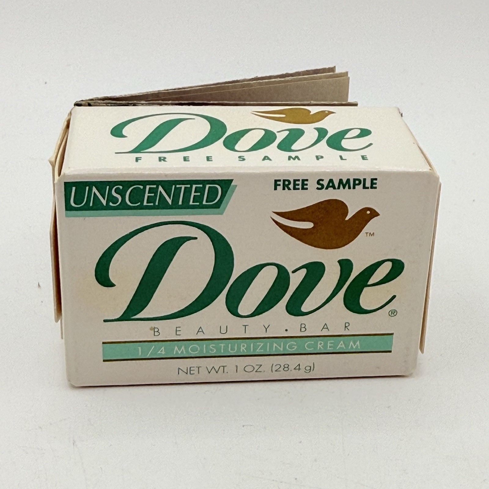 1990s dove beauty bar unscented 1oz 1/4 moisturizing cream Collectible Ephemera