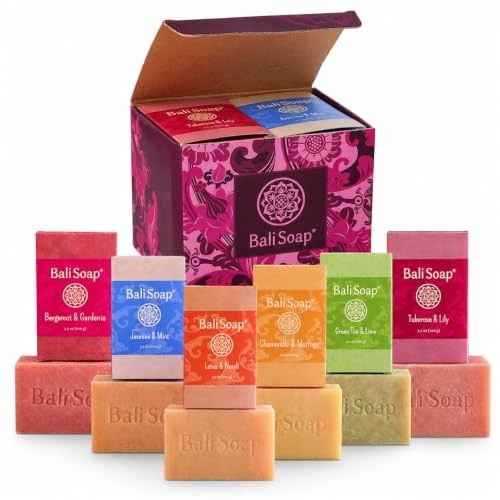 Natural Bar Soap Gift Set 6 Bars Handmade Cold Process Floral Scent Essential