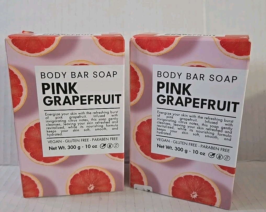 Body Bar SOAP Pink Grapefruit Soap Energizing & Refreshing 2 Set – 10oz Each