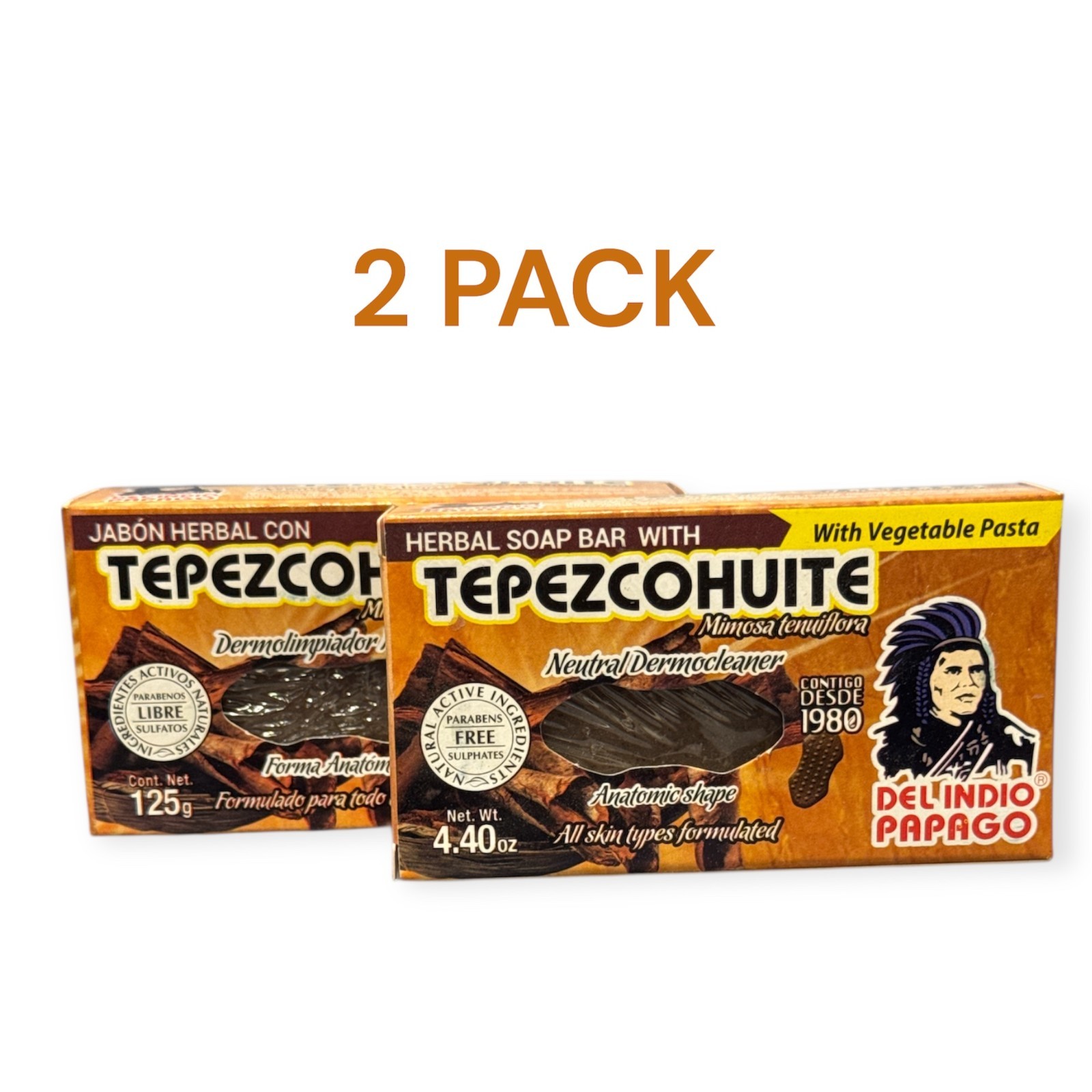 Del Indio Papago Natural Soap 125g – Jabon Herbal Con Tepezcohuite