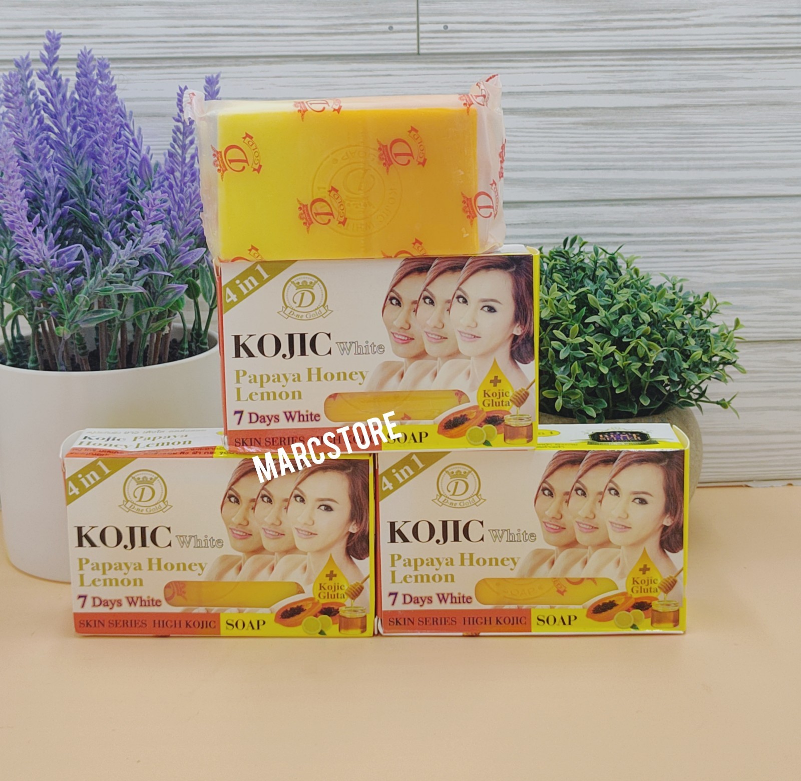 Kojic white Gluta PAPAYA HONEY 🍯🍋 7days whitening Soap. Clear spot 160g 3Bar