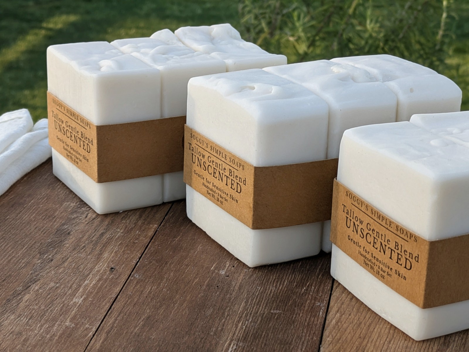 Unscented Tallow Soap 9 Bars Sensitive Skin Natural Handmade Bar Soap Bulk
