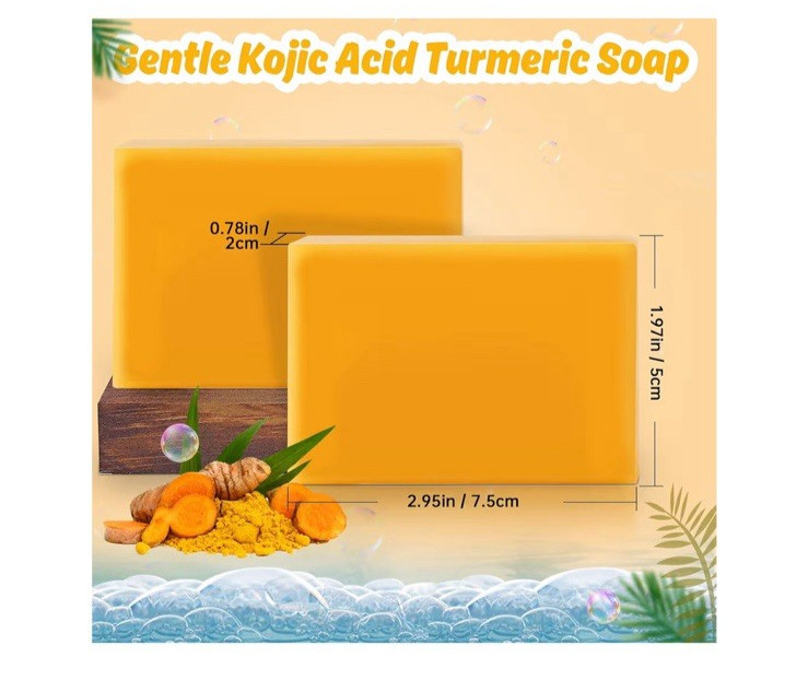 3PACK Kojic Acid Soap for Dark Spots Whitening Turmeric Soap Skin Lightening