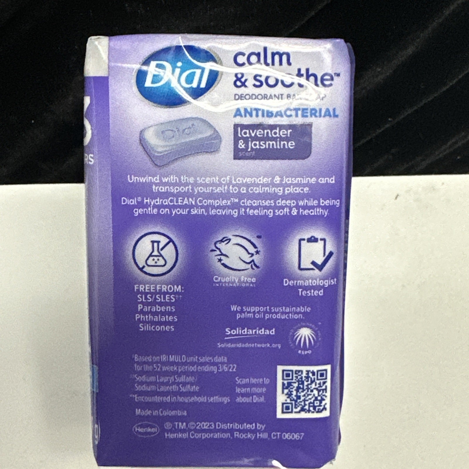 18 Bars Dial CALM & SOOTHE Antibacterial Bar Soap LAVENDER & JASMINE Hydraclean