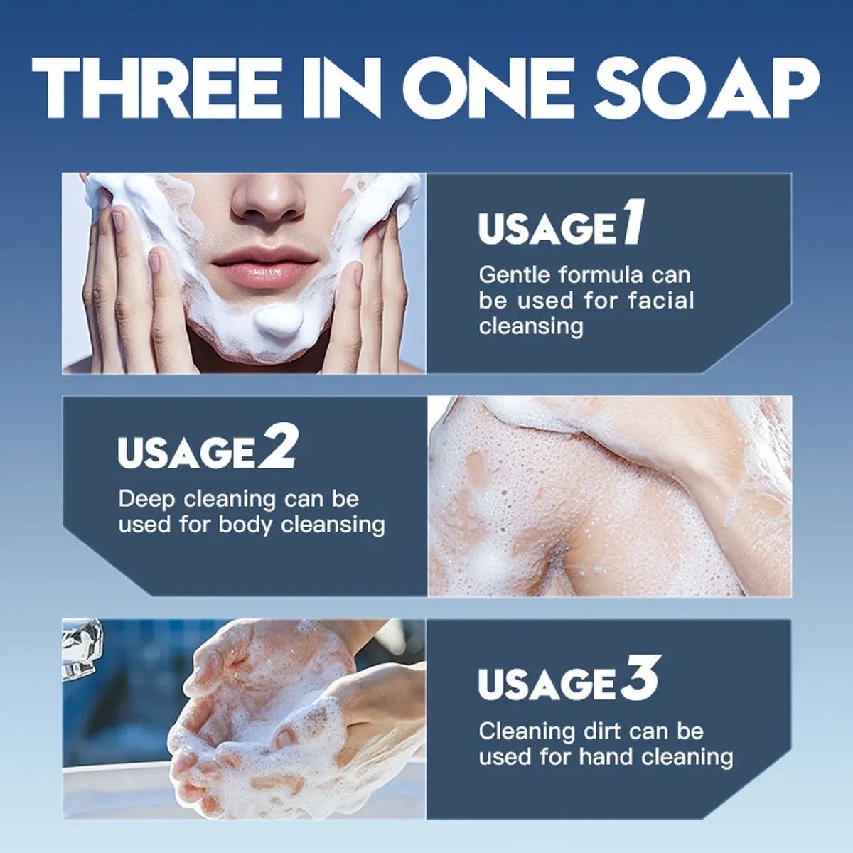 Men’S Three In One Bath Perfume Soap Witch Hazel Aloe Moisturizing Oil Control V