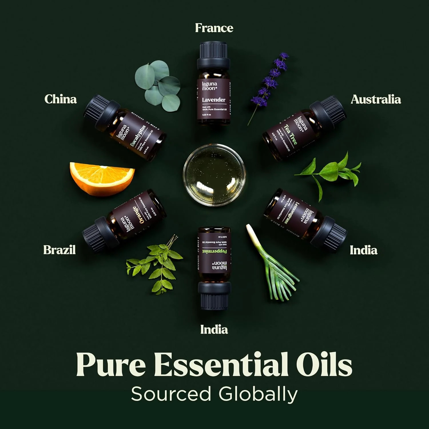 Lagunamoon Essential Oils Aromatherapy Set – 6 Oils for Diffusers, Home Care, Ca