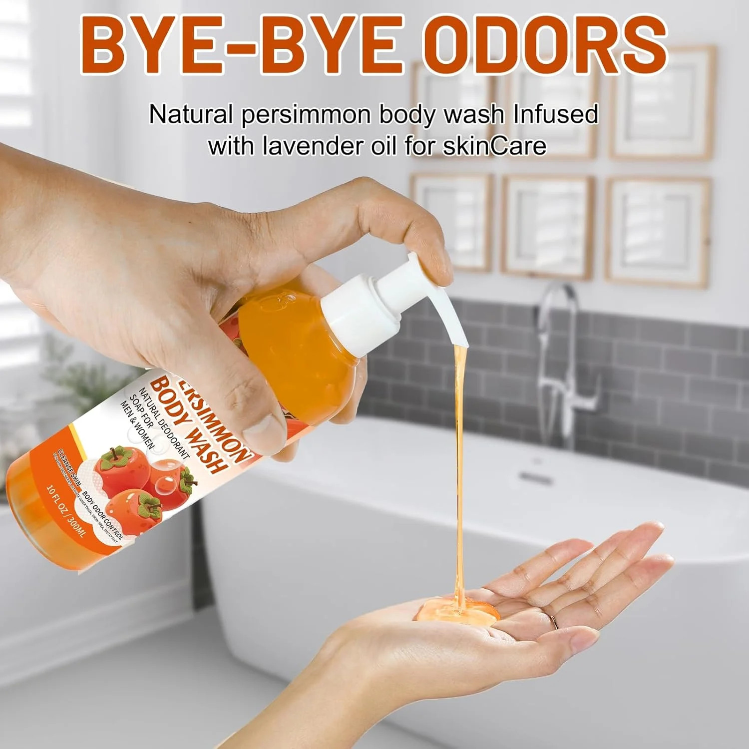 MR.A Persimmon Body Wash for Strong Body Odor, Liquid Persimmon Soap for Old Peo