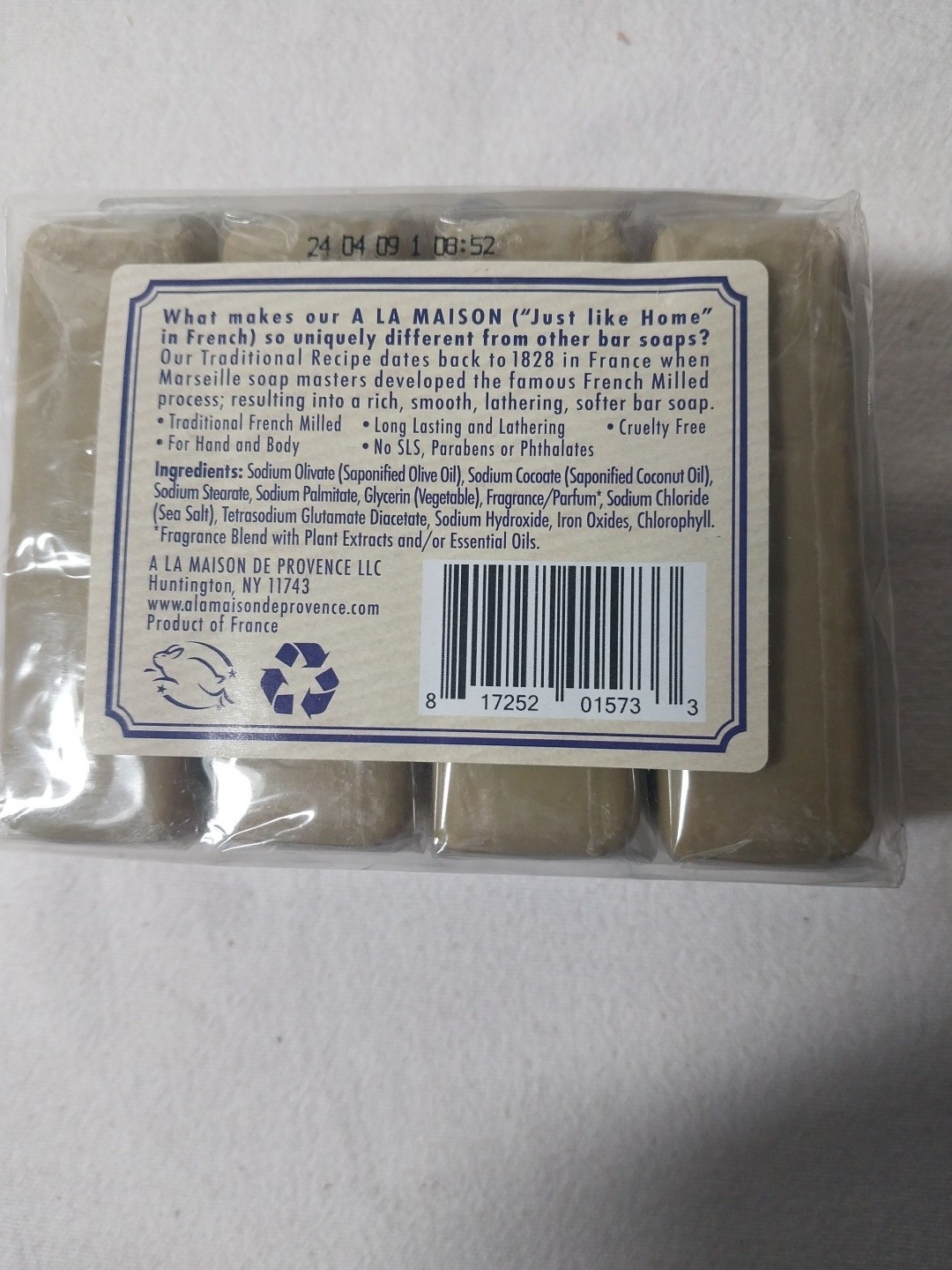 Hand & Body Bar Soap, Lavender Rosemary Olive Oil, 4 Bars, 3.5 oz (100 g) Each