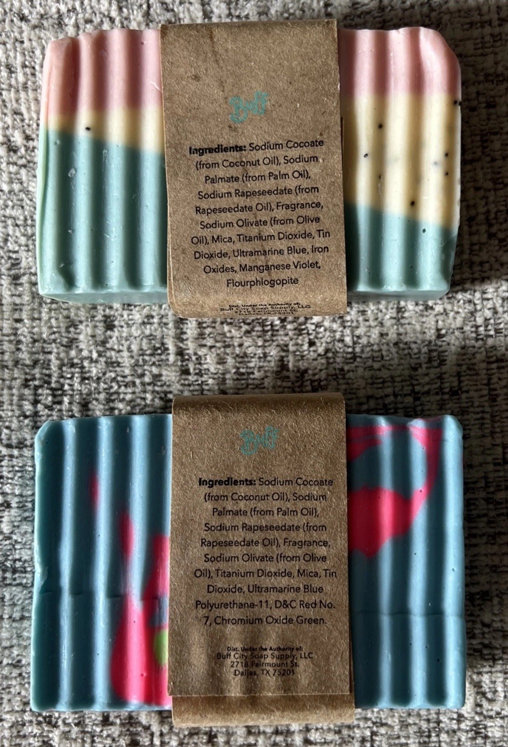 NWT Buff City Soap Bars Sour Candies & Sunday Morning Scented 5.5 Oz New