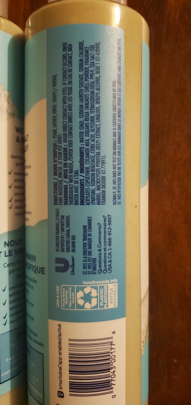 2 PACK ST IVES EXFOLIATING BODY WASH SEA SALT & KELP 22 OZ EACH