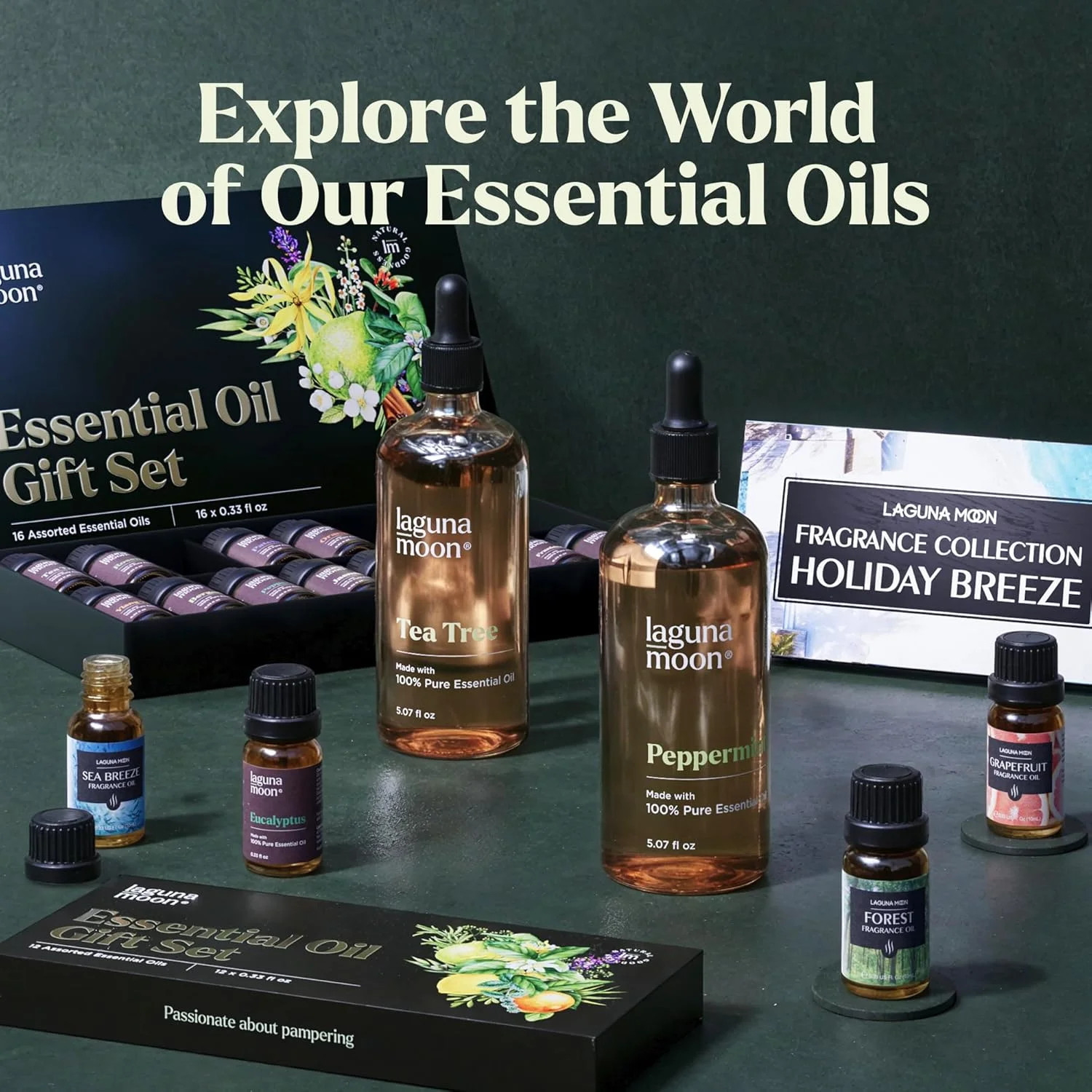 Lagunamoon Essential Oils Aromatherapy Set – 6 Oils for Diffusers, Home Care, Ca