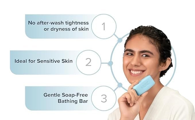 Mo-iz Moisturizing Soap Combo Pack of 3 Dry & Sensitive Skin Cleansing Bar