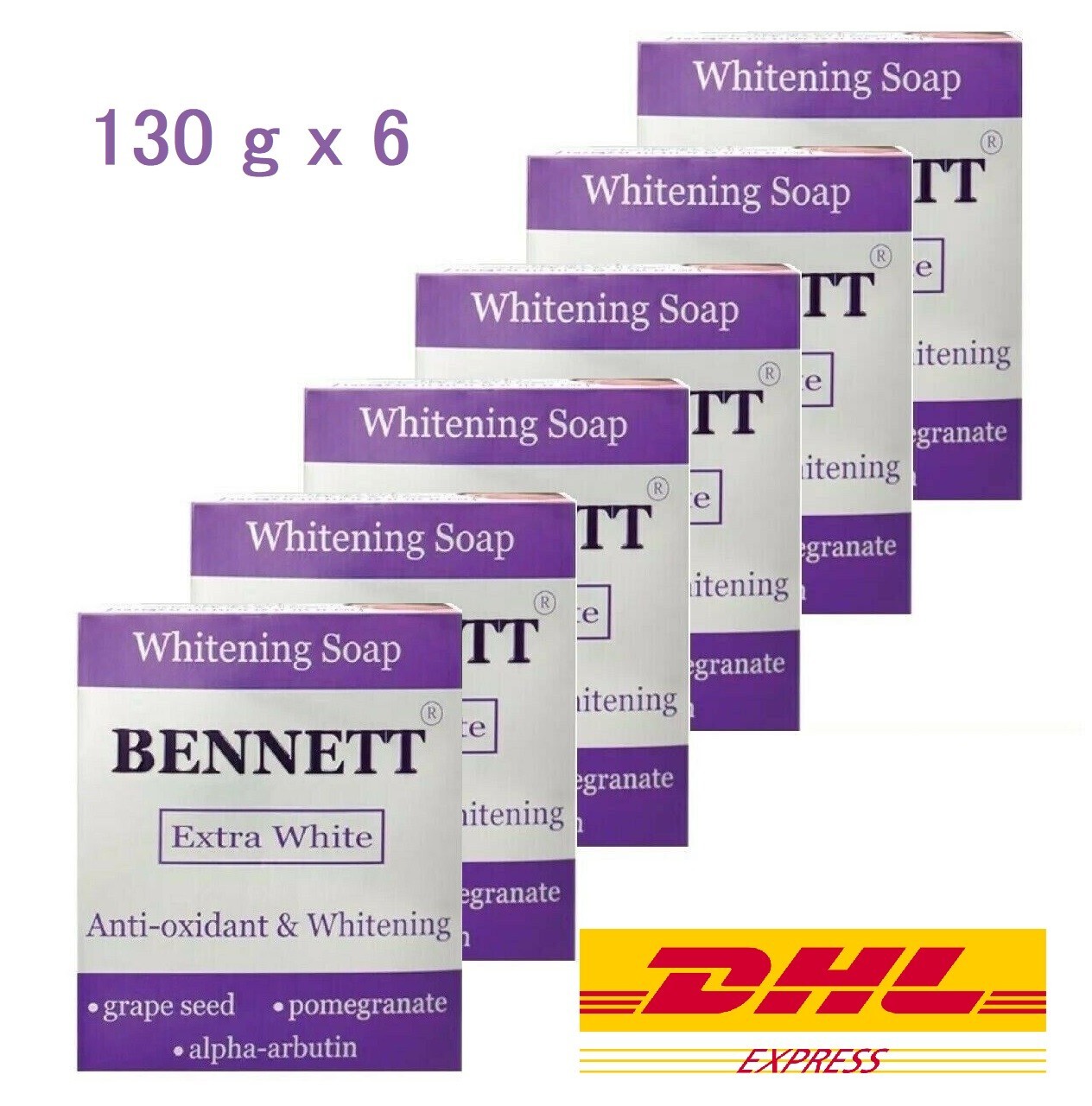 6x BENNETT Soap Extra White Antioxidant & Whitening Skin with Alpha Arbutin 130g