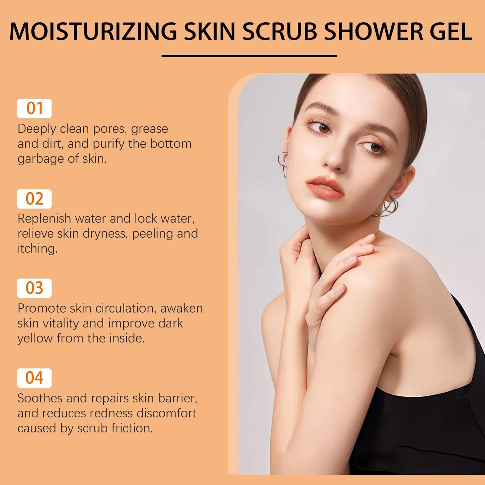 Turmeric Orange Vitamin C Body Wash Mattifying Scrub 100ml Deep Cleansing Liquid
