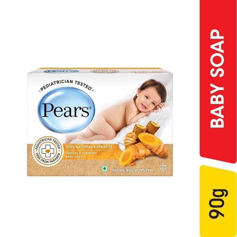 Pears Baby Soap Aurvedic mix with venivel tumeric smooth skin for babies