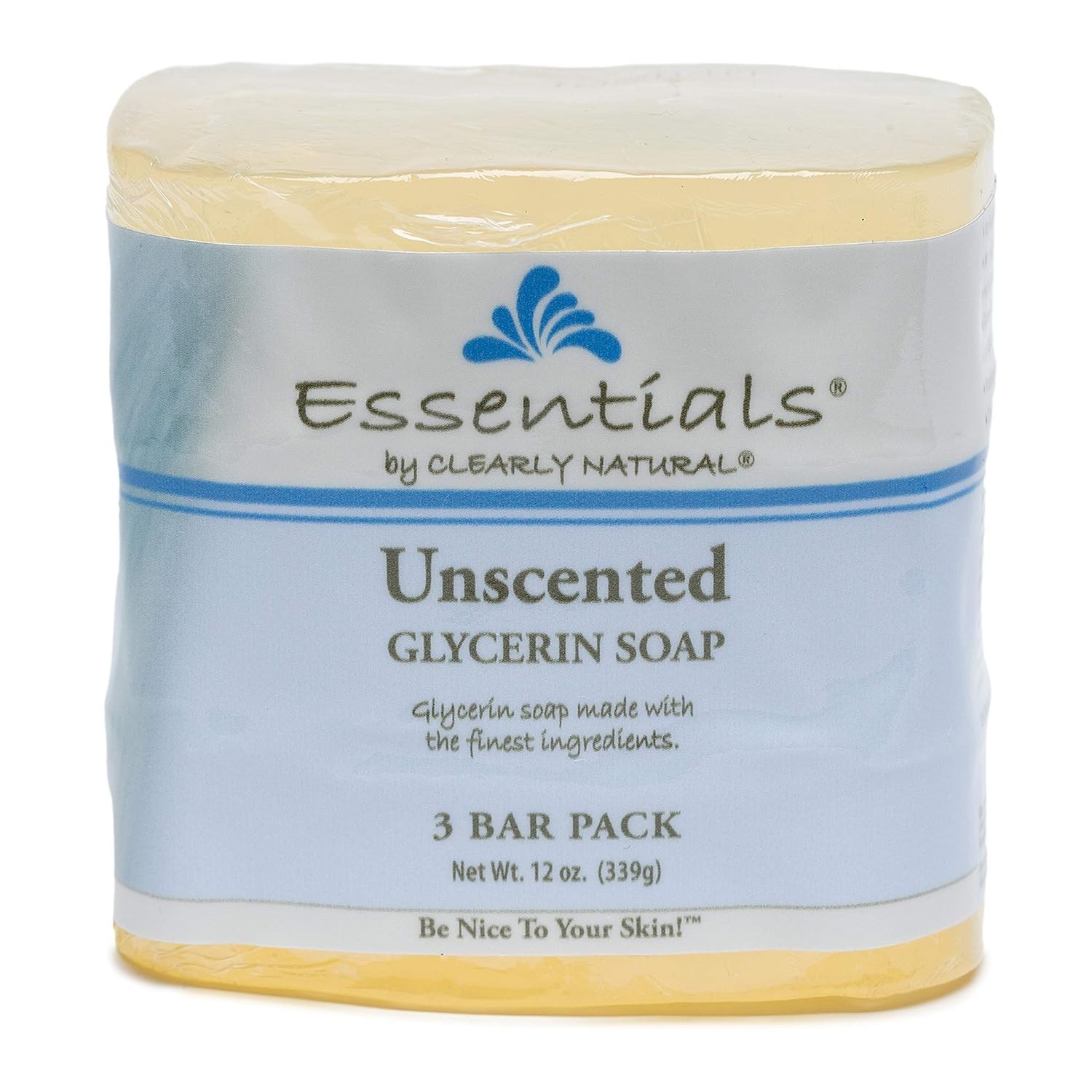 Gentle Moisturizing Glycerin Bar Soap, 4oz Unscented – 3 Pack for Sensitive Skin