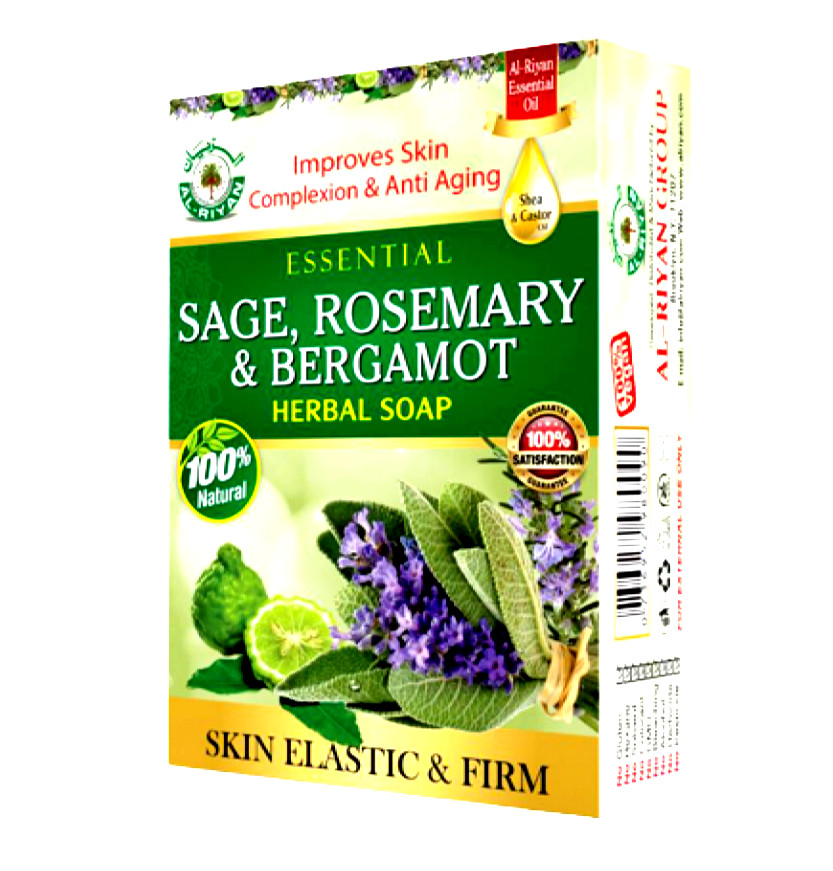 ORGANIC SOAP-Al Riyan SAGE ROSEMARY SOAP 100% Natural Vegan Brightens Skin