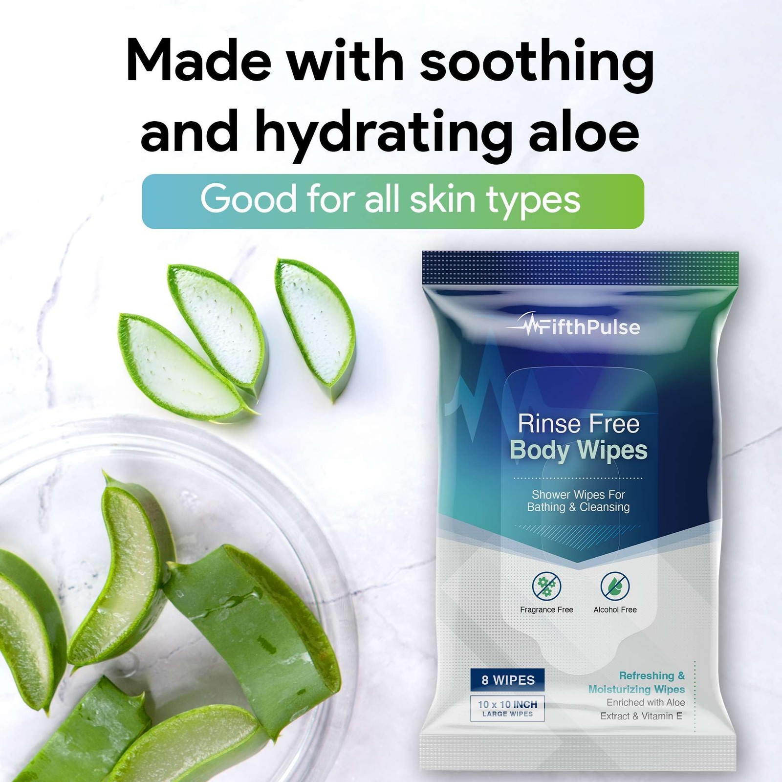 XL Adult Body Wipes Travel Cleansing Wipes 10×10 Large 40 Pack