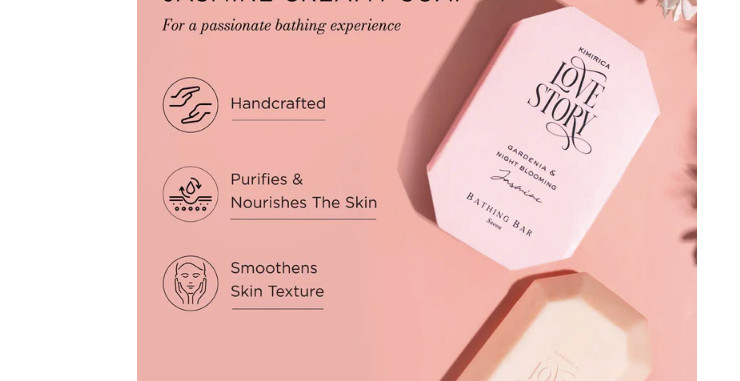 Kimirica Love Story Organic Luxury & Vegan Bathing Bar – Gardenia & Jasmine
