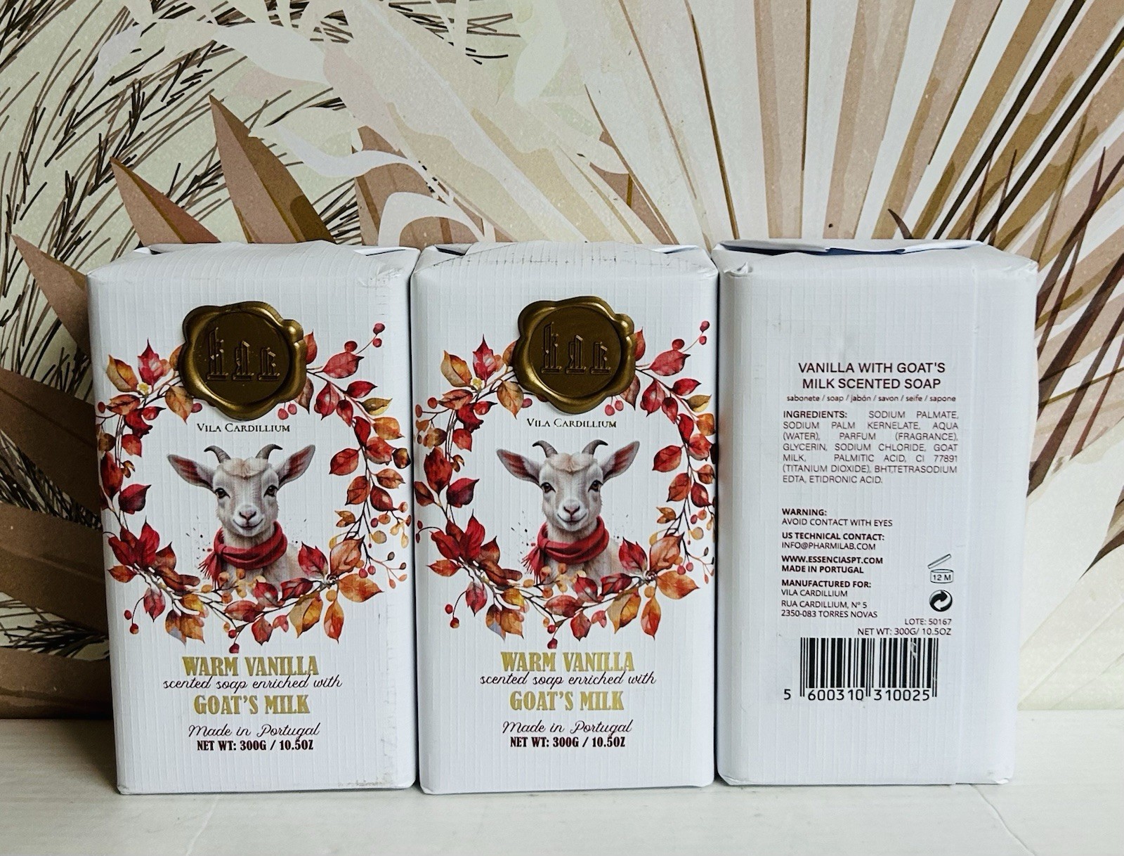 3-Pack Vila Cardillium ~ Warm Vanilla Scented Bar Soap with Goat’s Milk 10.5 oz