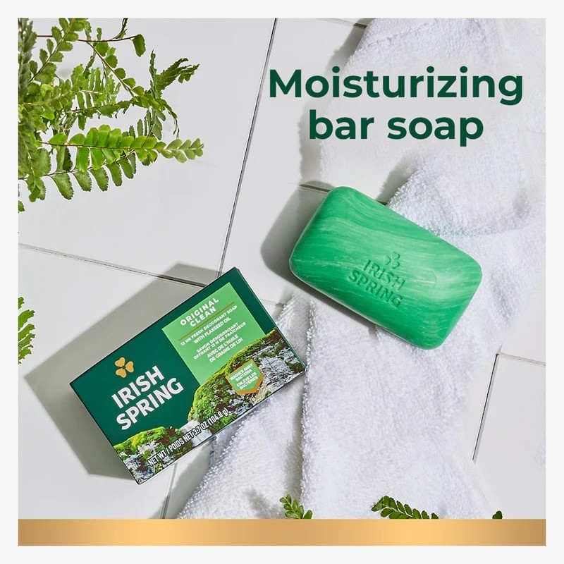 Irish Spring Bar Soap Original Clean 3.7 oz 2 Pack Deodorant Soap