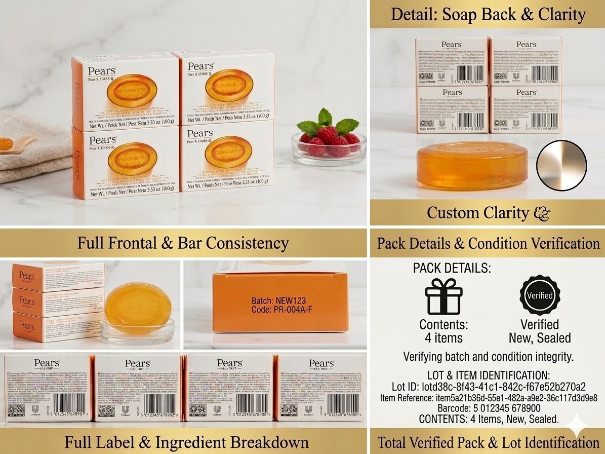 SET OF 4 Pears Transparent Glycerin Bar Soap 3.53 Oz Each ORANGE COLOR