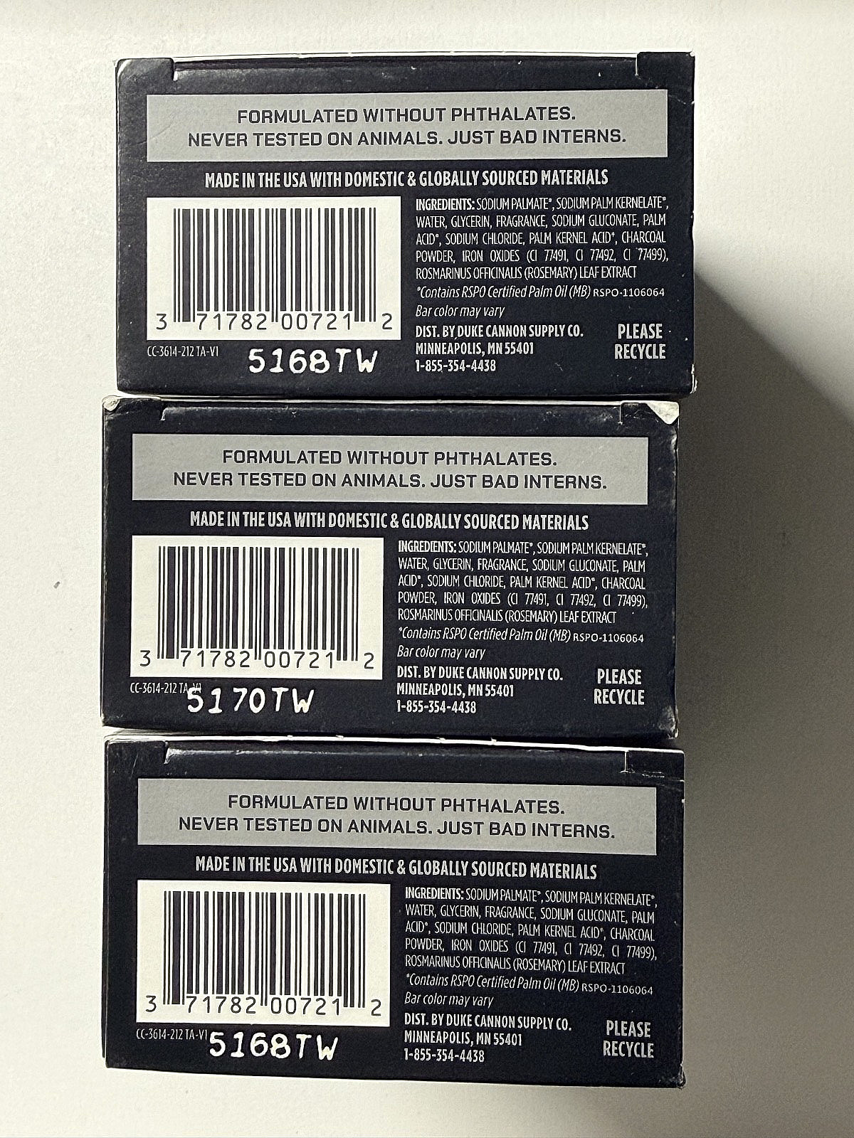 3 pack bars of Duke Cannon Charcoal Soap – 10oz new great fragrance