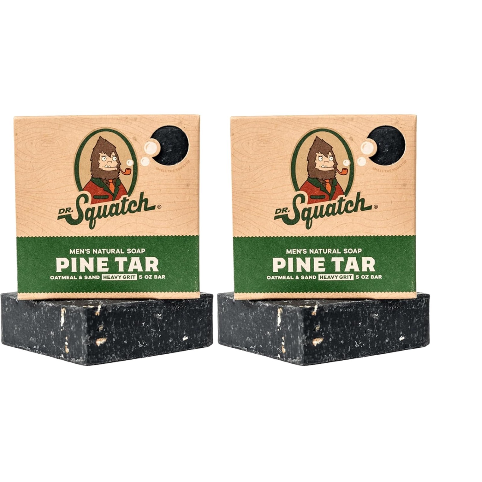 Dr. Squatch Pine Tar Exfoliating Soap Bars – All Natural, Sensitive Skin Safe